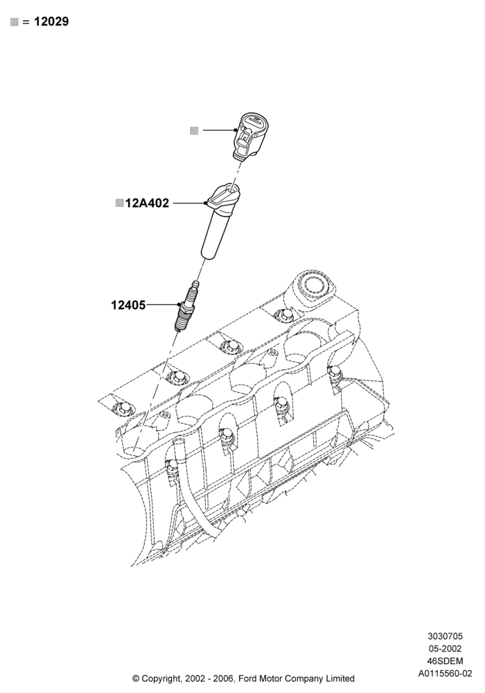 05B - Ignition Coil and Wires/Spark Plugs, 4.6 DOHC EFI S/C, Cobra; 06/MAY/2002-12/MAY/2004