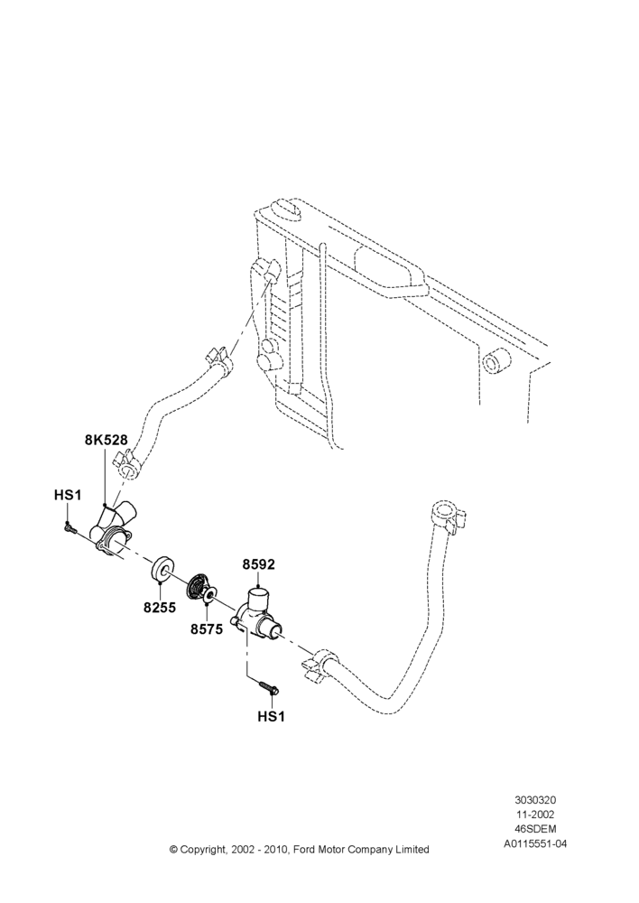 Thermostat/Housing & Related Parts, 4.6L DOHC V8 EFI, V8 Appearance Group