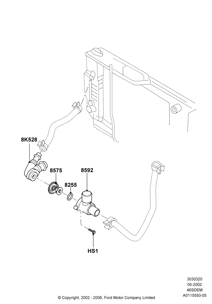 Thermostat/Housing & Related Parts, 4.6 DOHC EFI S/C, Cobra