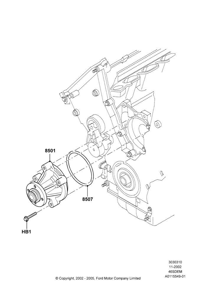 Water Pump, 4.6L DOHC V8 EFI, V8 Appearance Group