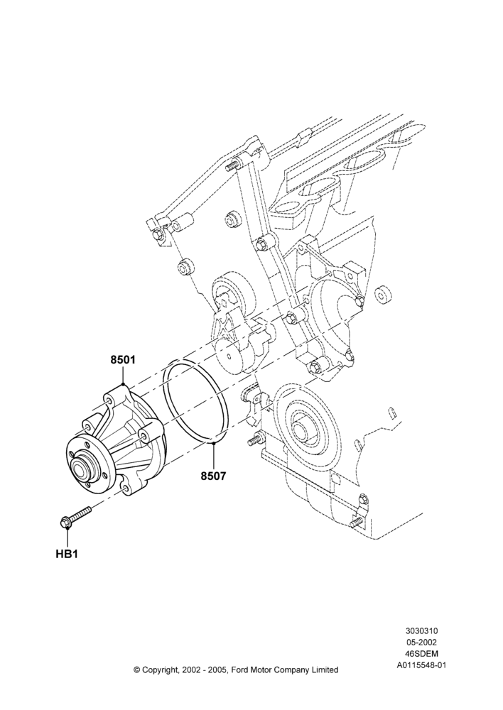 Water Pump, 4.6 DOHC EFI S/C, Cobra