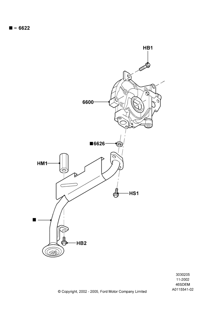 05C - Oil Pump, 4.6L DOHC V8 EFI, V8 Appearance Group; 04/NOV/2002-12/MAY/2004