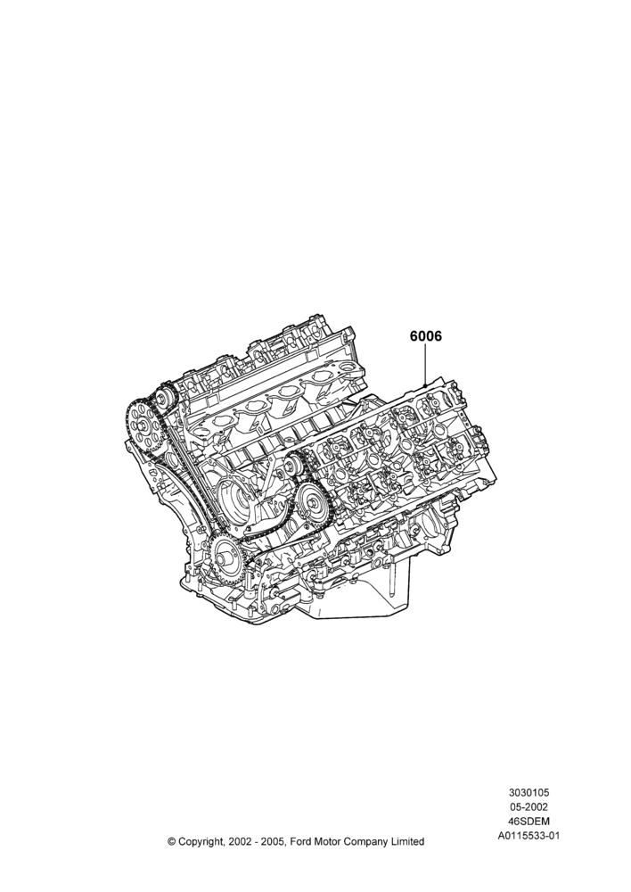 05B - Service Engine and Short Block, 4.6 DOHC EFI S/C, Cobra; 06/MAY/2002-12/MAY/2004