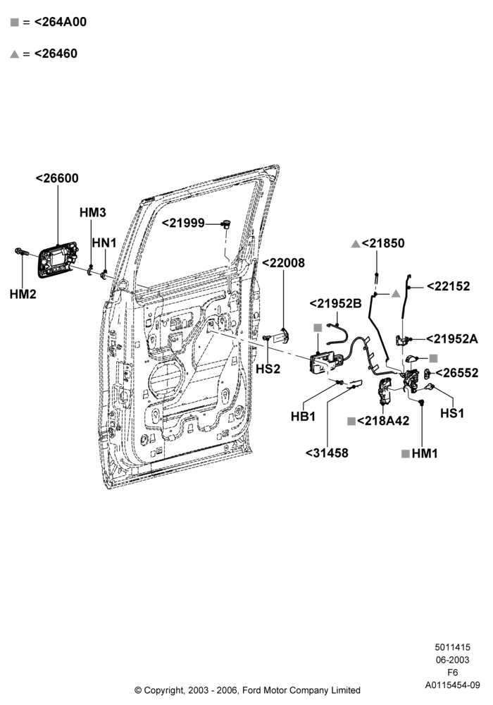 Rear Door Lock Controls, Crew Cab, Ford 150 Series