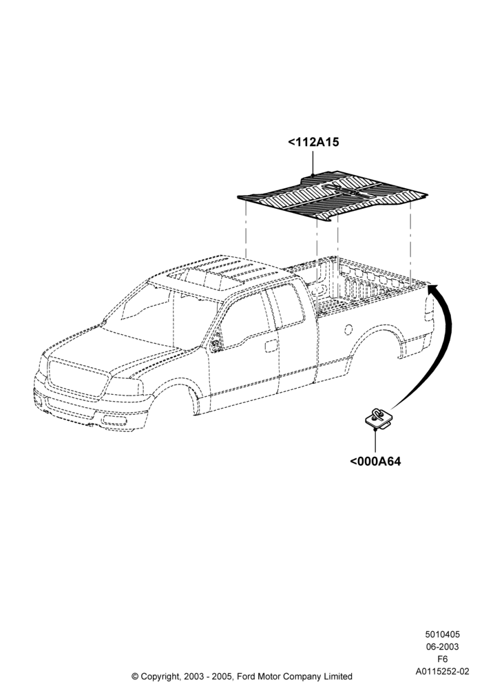 05F - Pick Up Box/Tailgate and Tonneau, Ford 150 Series, Accessory Bed Mat; 02/JUN/2003-23/DEC/2014