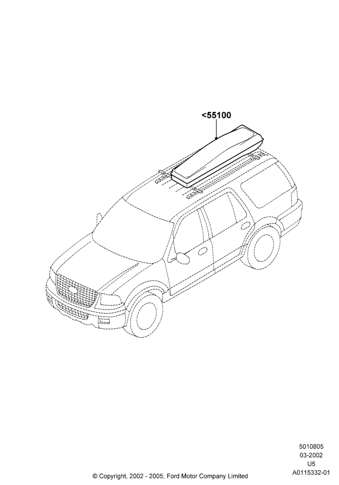 05XC - Roof Rack Systems, Accessory, Sport Track Luggage Carrier; 18/MAR/2002-02/MAY/2005