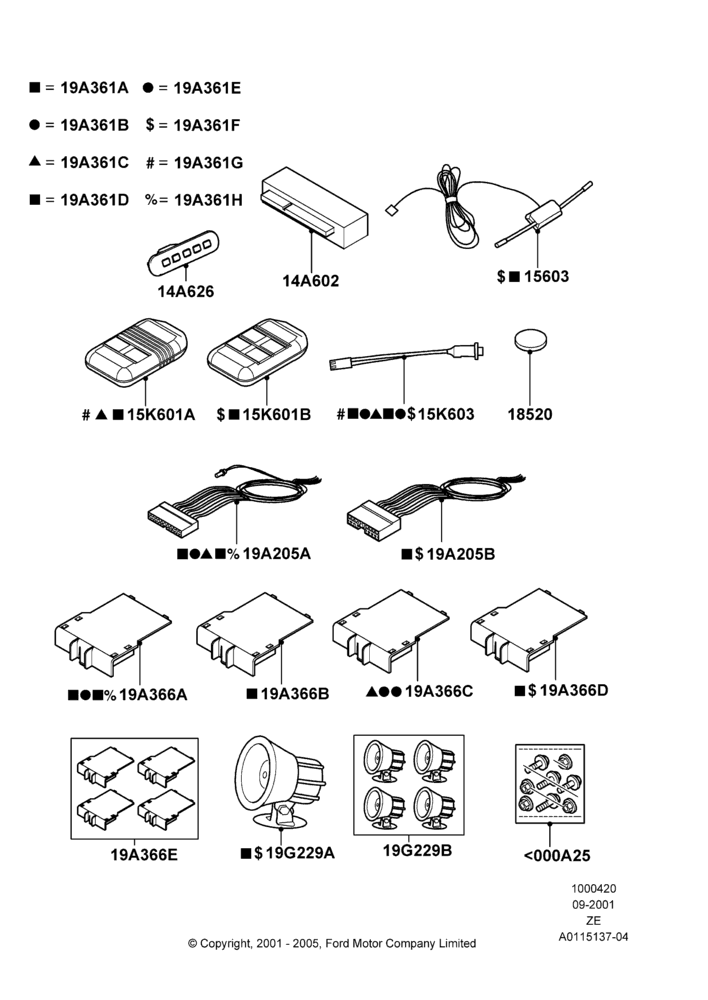 20B - Accessory Anti-Theft Devices, Power Code Systems; 05/SEP/2001-12/MAY/2004