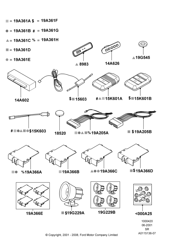 20 - Accessory Anti-Theft Devices, Power Code Systems; 04/JUN/2001-01/JUL/2005