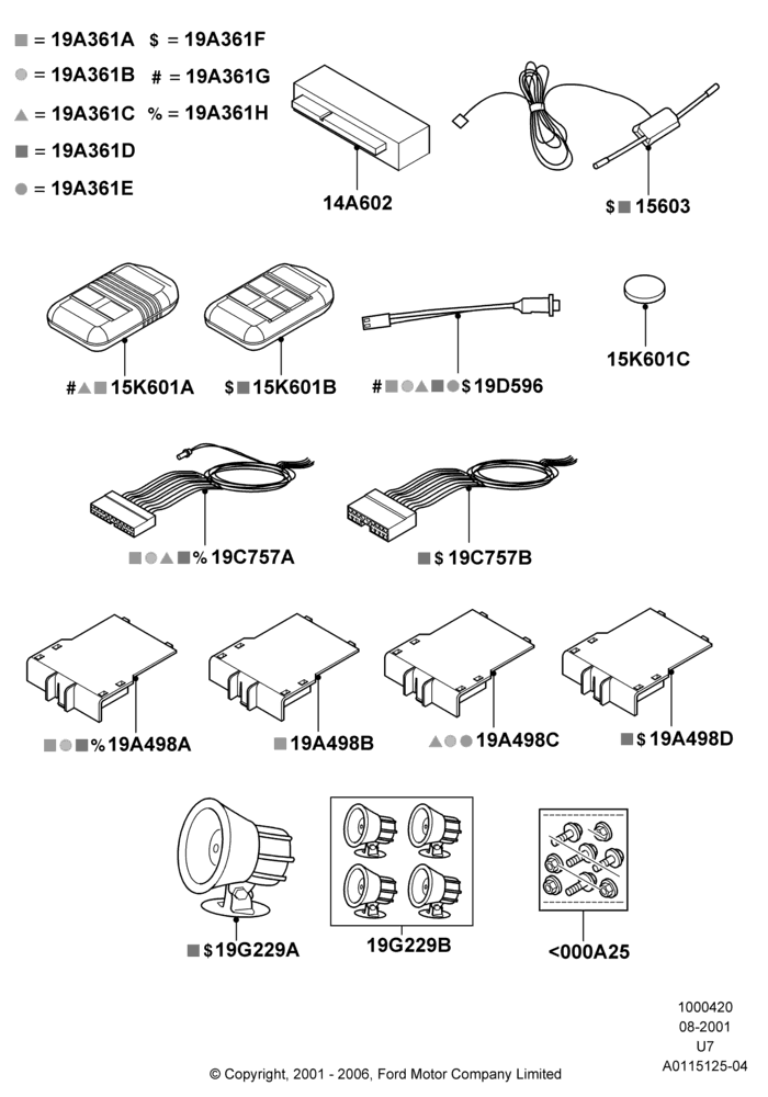 20B - Accessory Anti-Theft Devices, Power Code Systems; 20/AUG/2001-09/MAY/2003