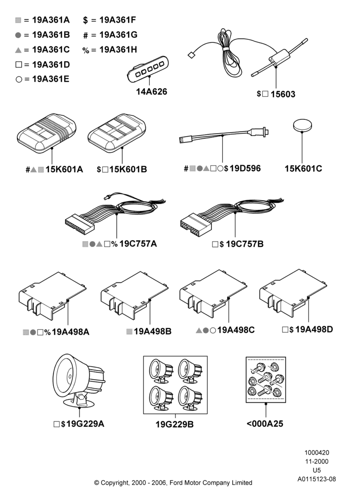 20B - Accessory Anti-Theft Devices, Power Code Systems; 13/NOV/2000-07/AUG/2006