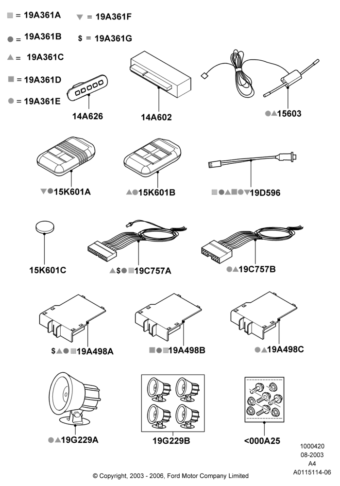 20A - Accessory Anti-Theft Devices, Power Code Systems; 25/AUG/2003-01/MAY/2006
