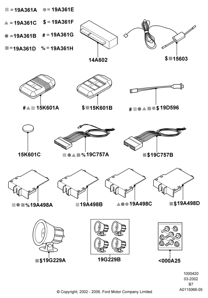 20B - Accessory Anti-Theft Devices, With Keyless Entry, Power Code Systems; 18/MAR/2002-02/AUG/2006