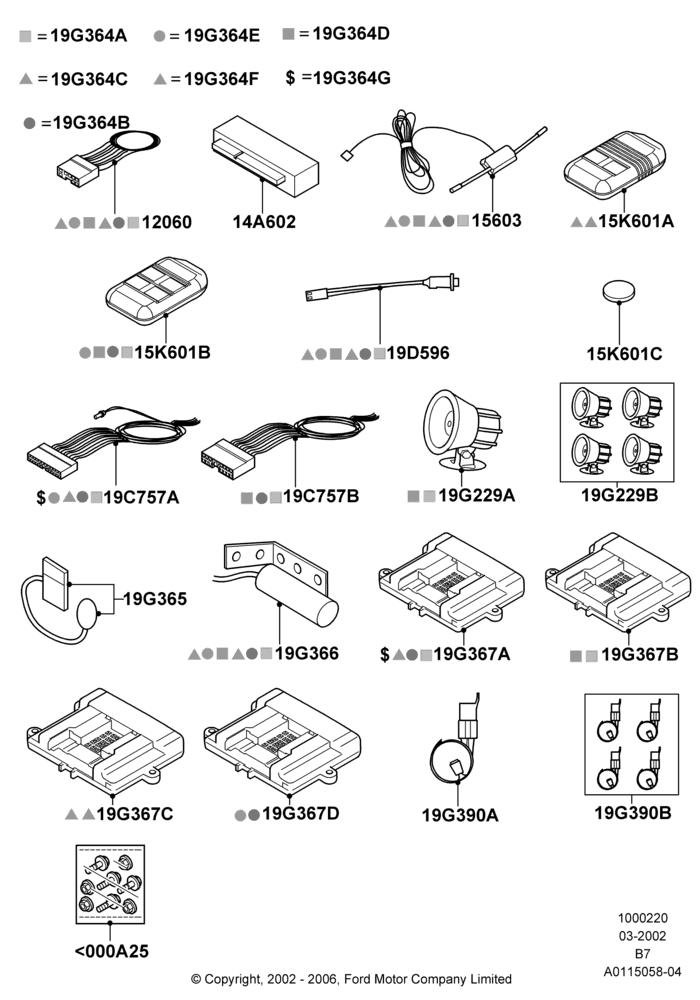 20A - Remote Starting Kit, Accessory, One Way; 18/MAR/2002-02/AUG/2006