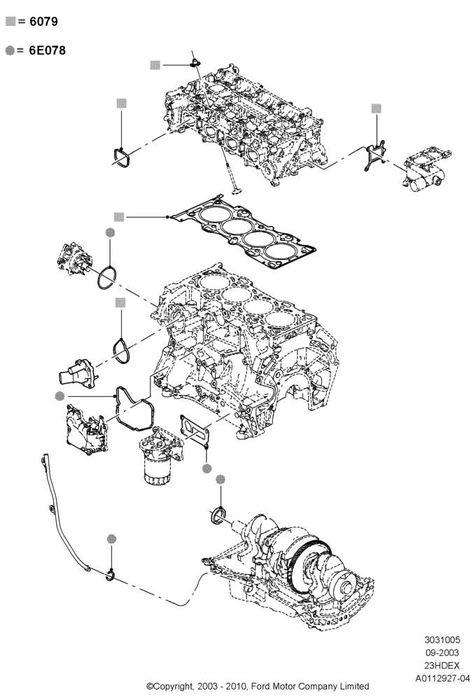 05A - Engine Gasket Kits, 2.3L Duratec-HE (145PS) - MI4; 04/SEP/2003-27/AUG/2007