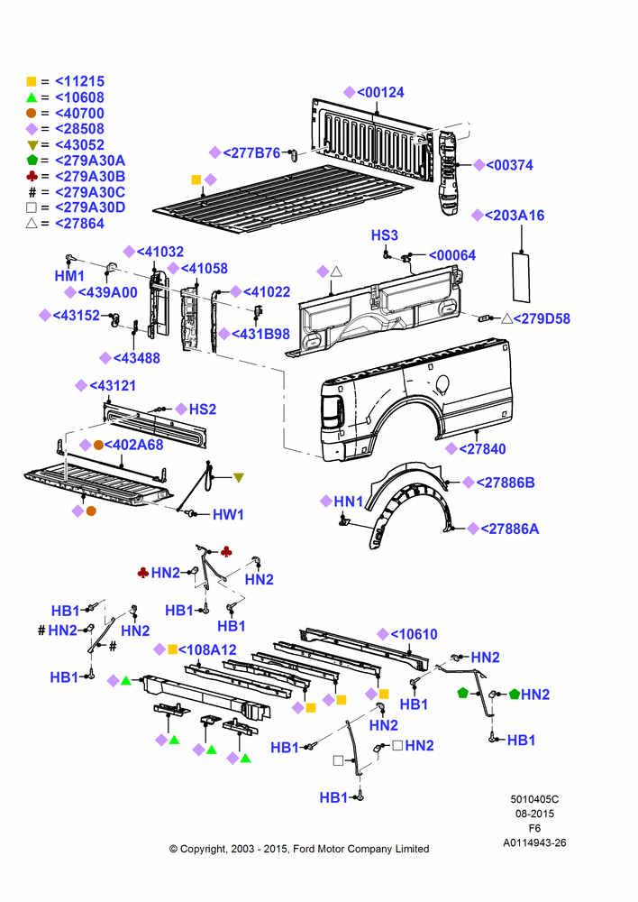 05C - Pick Up Box/Tailgate and Tonneau, With 8' Styleside Box-Steel; 02/JUN/2003-18/AUG/2008