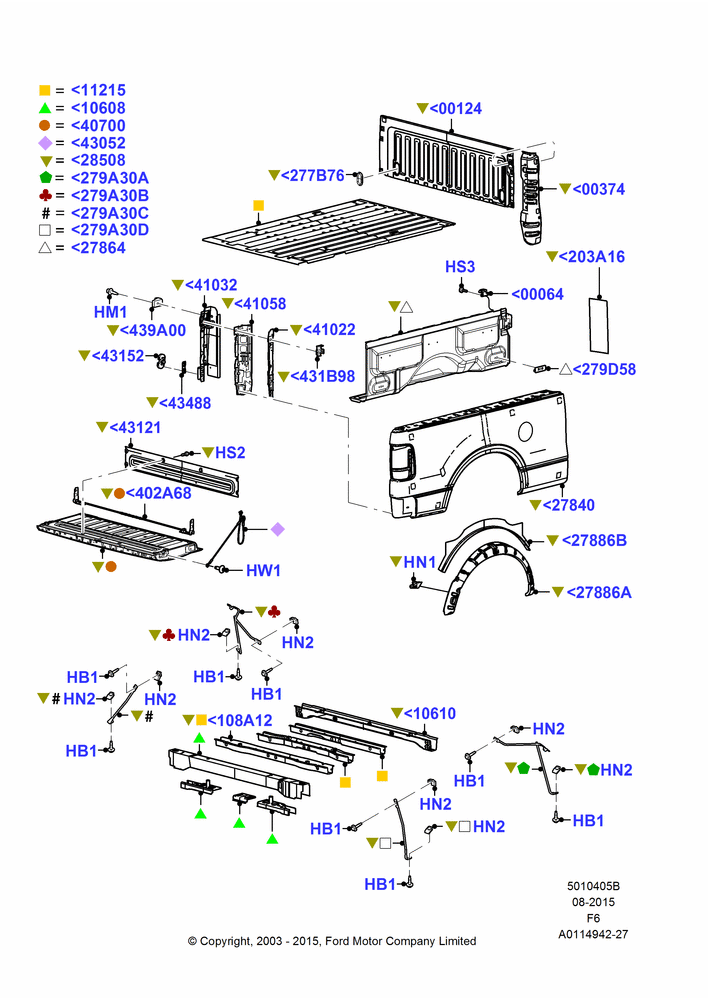 05B - Pick Up Box/Tailgate and Tonneau, With 6.5' Styleside Box; 02/JUN/2003-18/AUG/2008