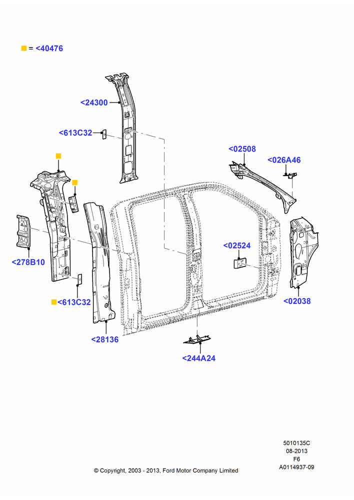 35C - Side Panels - Inner, Crew Cab; 02/JUN/2003-18/AUG/2008