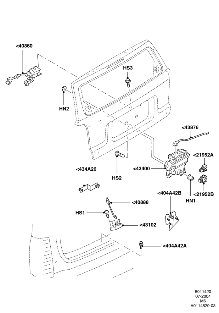 20 - Luggage Compt/Tailgte Lock Controls; 26/JUL/2004-01/MAY/2006