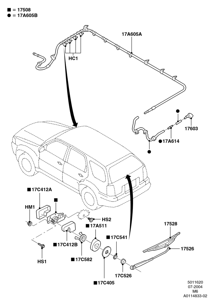 20 - Rear Window Wiper and Washer; 26/JUL/2004-01/MAY/2006