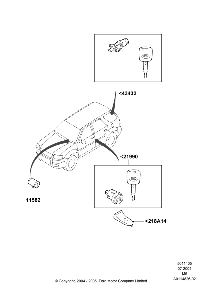 05 - Vehicle Lock Sets and Repair Kits; 26/JUL/2004-01/MAY/2006