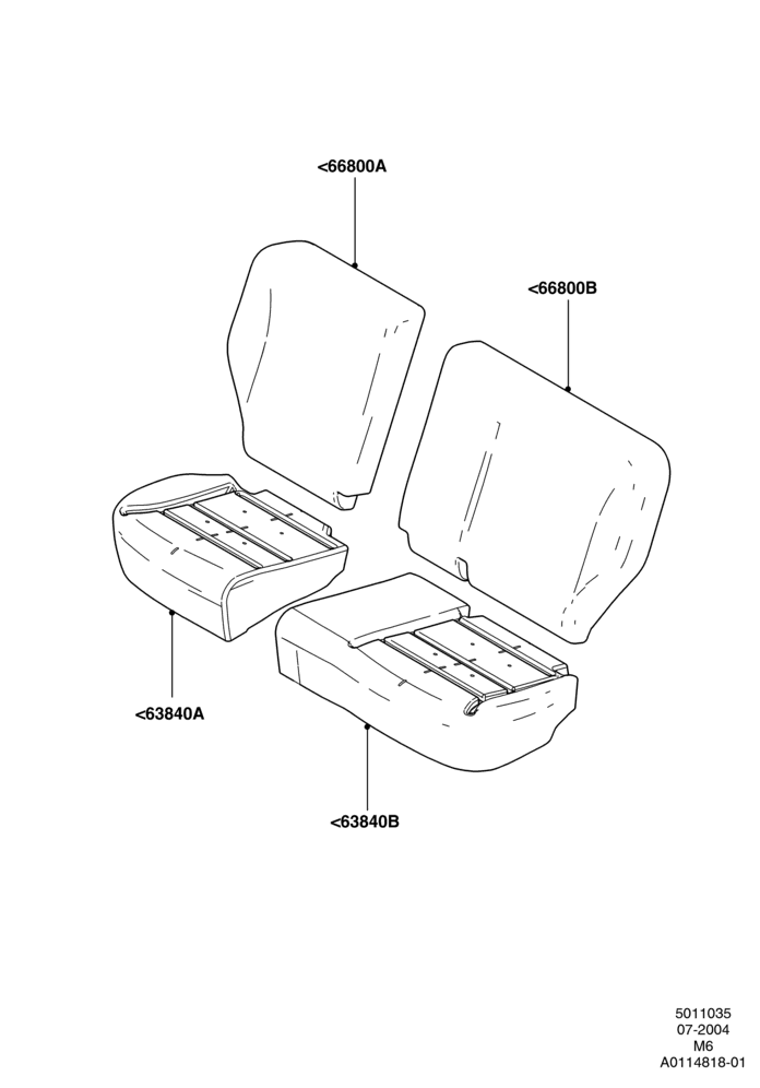 35A - Rear Seat Pads/Valances & Heating, Ford Series; 26/JUL/2004-01/MAY/2006
