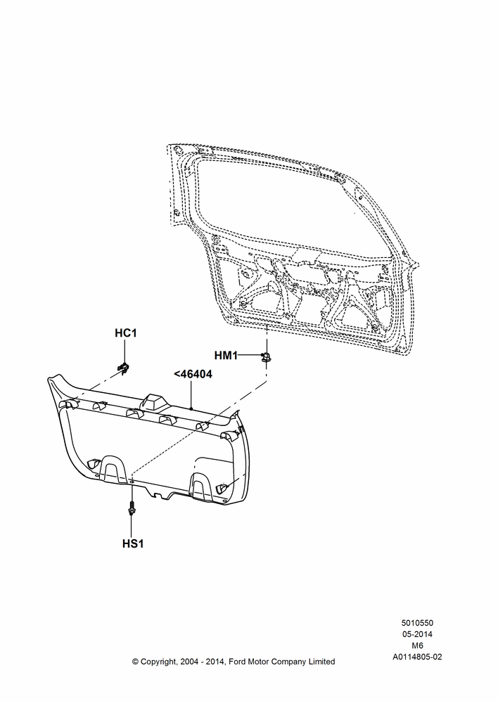 50 - Back Door/Tailgate Trim Panels; 26/JUL/2004-01/MAY/2006