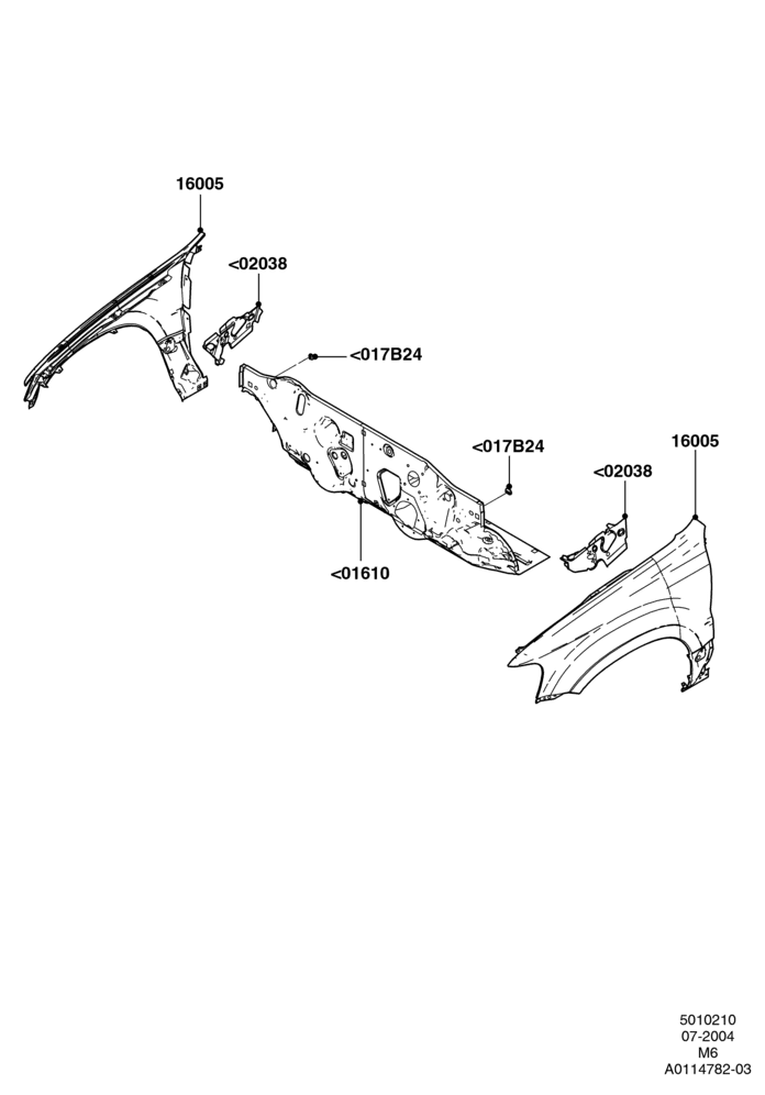 10 - Dash Panel and Front Fenders; 26/JUL/2004-01/MAY/2006
