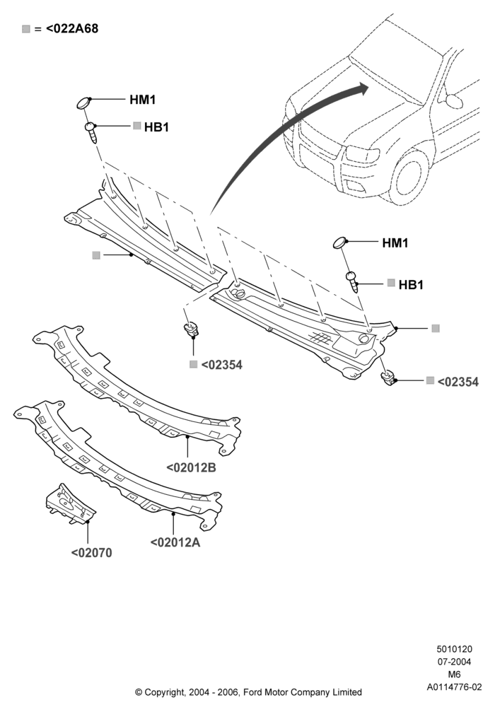 20 - Cowl/Panel and Related Parts; 26/JUL/2004-01/MAY/2006