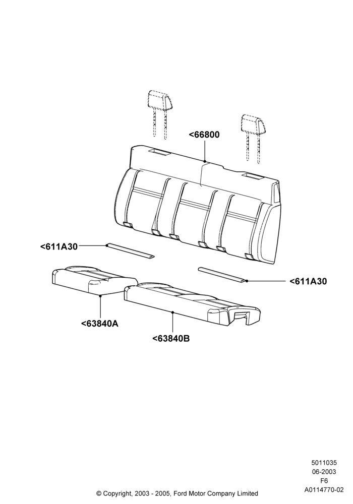35A - Rear Seat Pads/Valances & Heating, Super Cab; 02/JUN/2003-18/AUG/2008