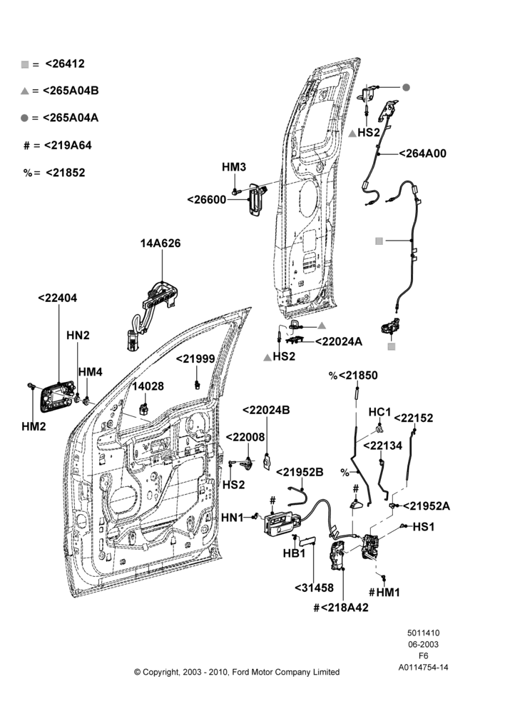 Front Door Lock Controls, Regular Cab