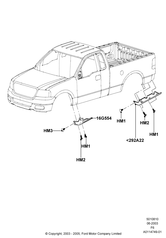 10A - Body Mouldings, Ford 150 Series, Less Exterior Wheel Lip Molding, Lower; 02/JUN/2003-18/AUG/2008