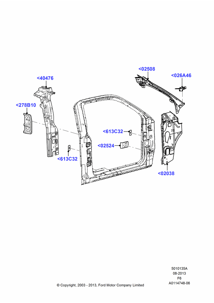 35A - Side Panels - Inner, Regular Cab; 02/JUN/2003-18/AUG/2008