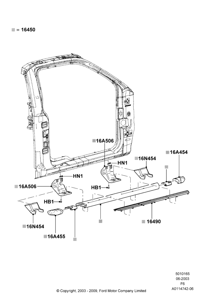 65A - Running Boards/Side Steps, Regular Cab, Running Boards - Tubular - Black, Running Boards-Tubular Anod Alum, Production Step Bars; 02/JUN/2003-23/DEC/2014