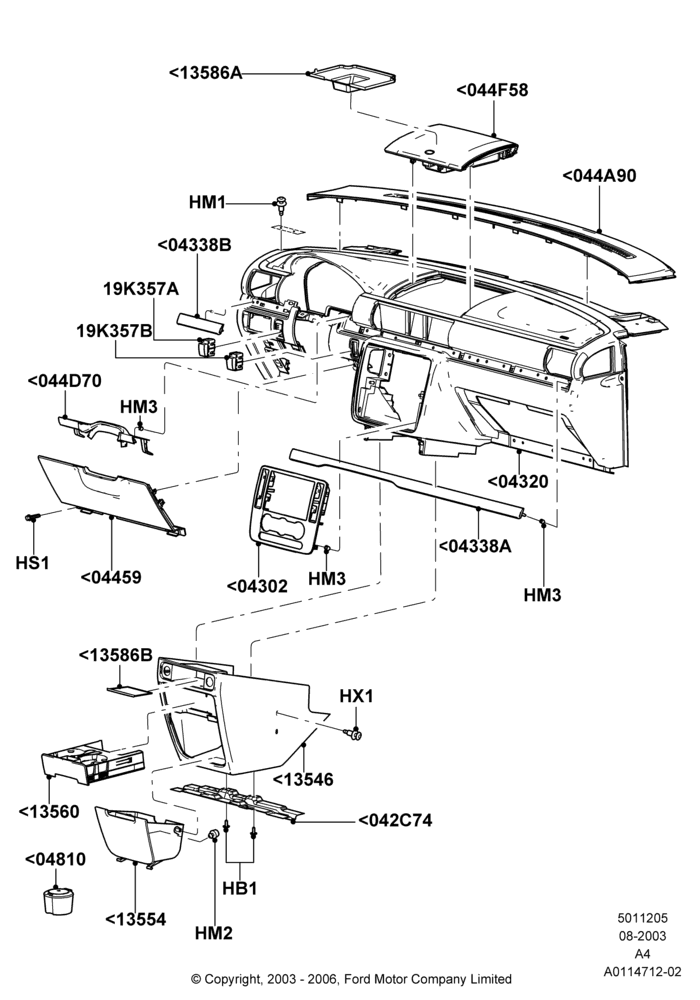 05A - Instrument Panel, Trim Pieces; 25/AUG/2003-02/JAN/2007