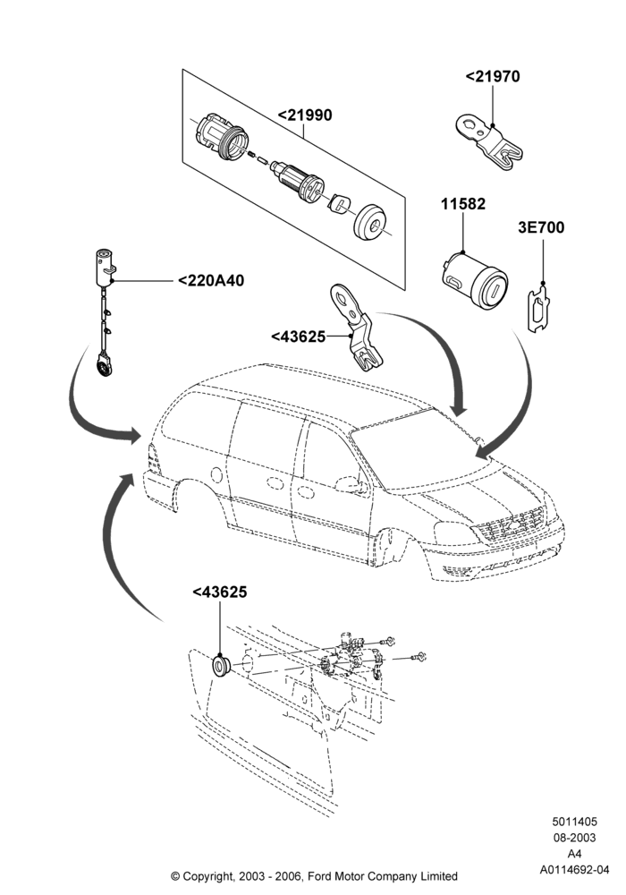 05 - Vehicle Lock Sets and Repair Kits; 25/AUG/2003-02/JAN/2007