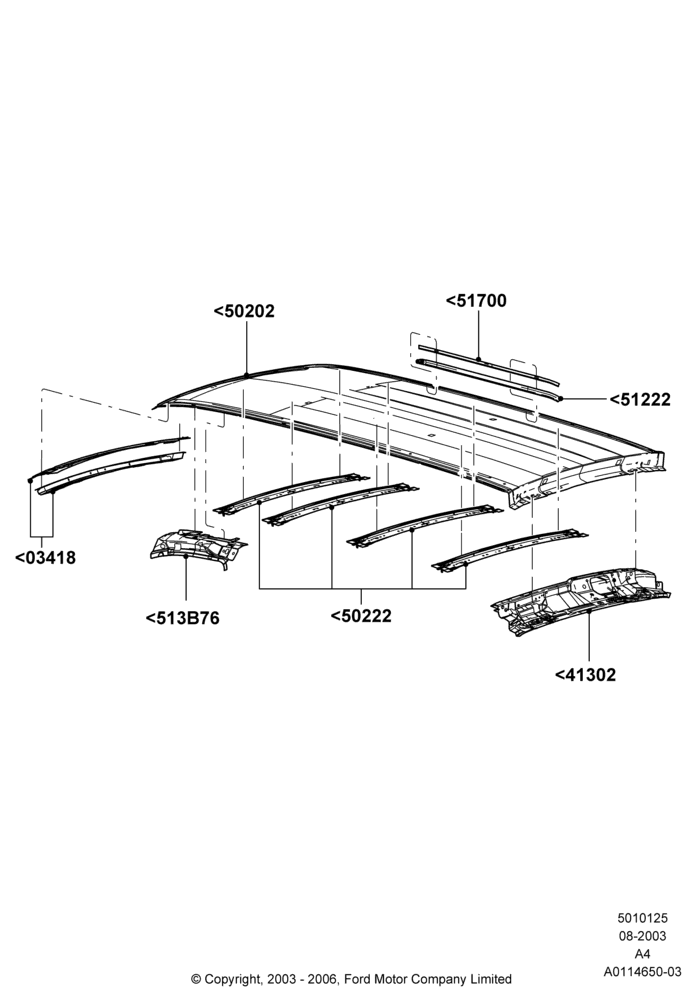 25 - Roof - Sheet Metal; 25/AUG/2003-02/JAN/2007
