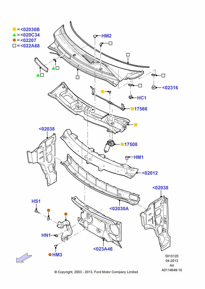 20 - Cowl/Panel and Related Parts; 25/AUG/2003-02/JAN/2007