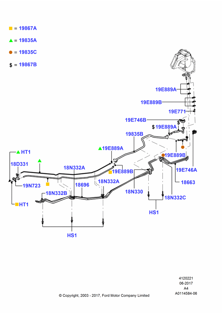 21 - Auxiliary Heater Hoses, Dual Zone Automatic Air Cond, Dual Zone Manual Air Cond; 25/AUG/2003-02/JAN/2007