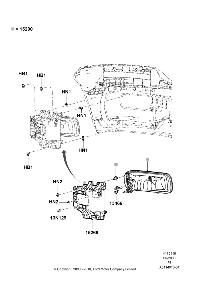 Front Fog Lamps, Ford 150 Series, With Front Fog Lamps, Production Installed