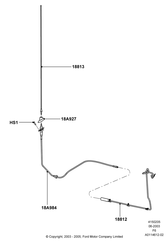 05A - Antenna, Ford 150 Series; 02/JUN/2003-08/AUG/2005