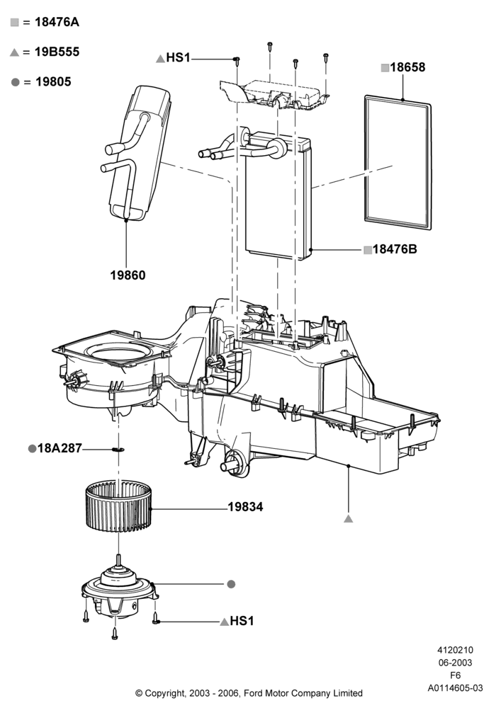 10A - Heater/Air Cond.Internal Components; 02/JUN/2003-18/AUG/2008