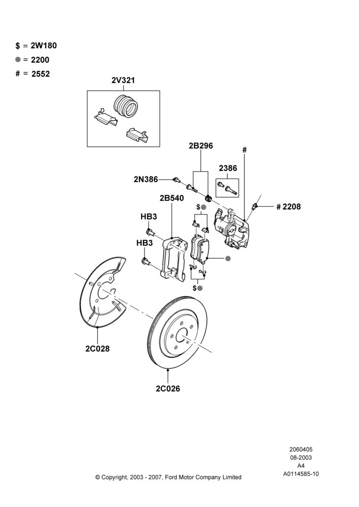 05 - Rear Brake Discs and Calipers; 25/AUG/2003-02/JAN/2007