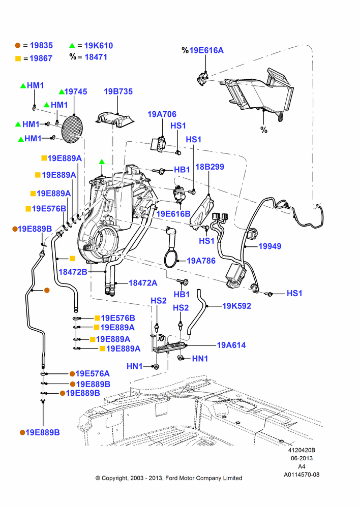 20B - Auxiliary A/C External Components, Dual Zone Automatic Air Cond, Dual Zone Manual Air Cond; 25/AUG/2003-02/JAN/2007