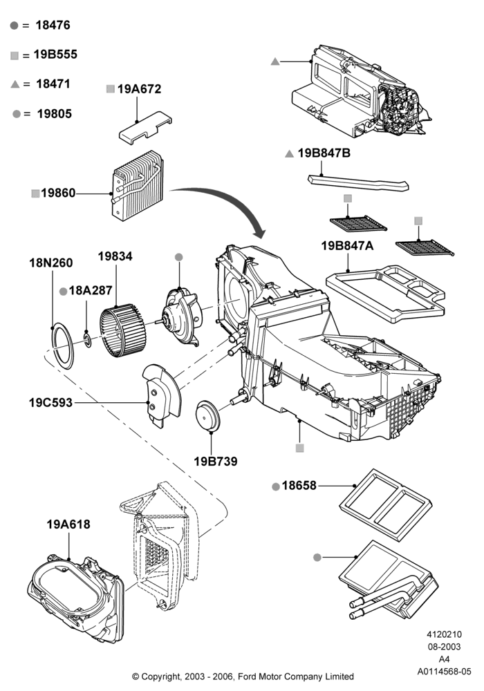 10 - Heater/Air Cond.Internal Components; 25/AUG/2003-02/JAN/2007