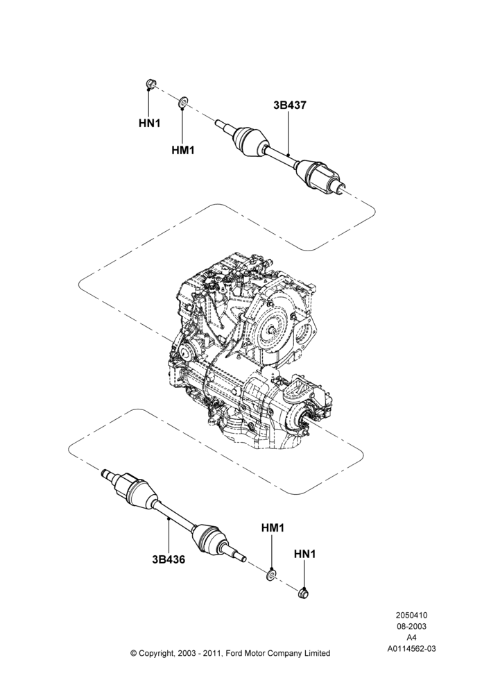 10 - Drive Shaft - Front Axle Drive; 25/AUG/2003-02/JAN/2007