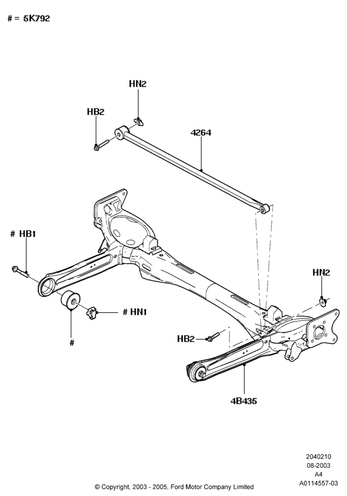 10 - Rear Cross Member & Stabilizer Bar; 25/AUG/2003-02/JAN/2007
