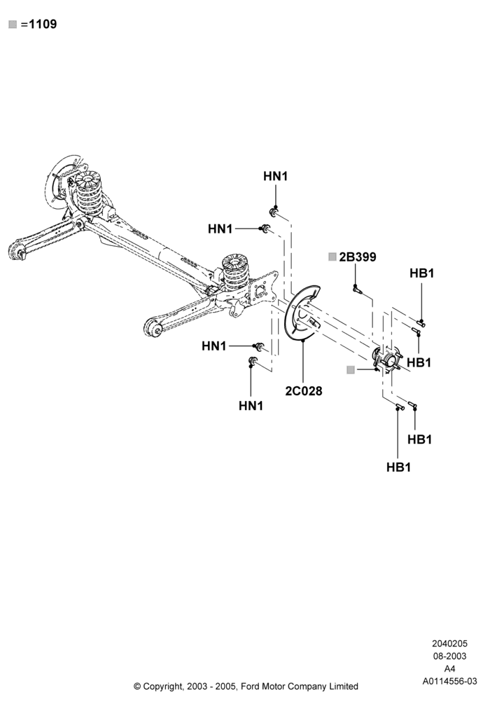 05 - Rear Knuckle and Suspension Arms; 25/AUG/2003-02/JAN/2007