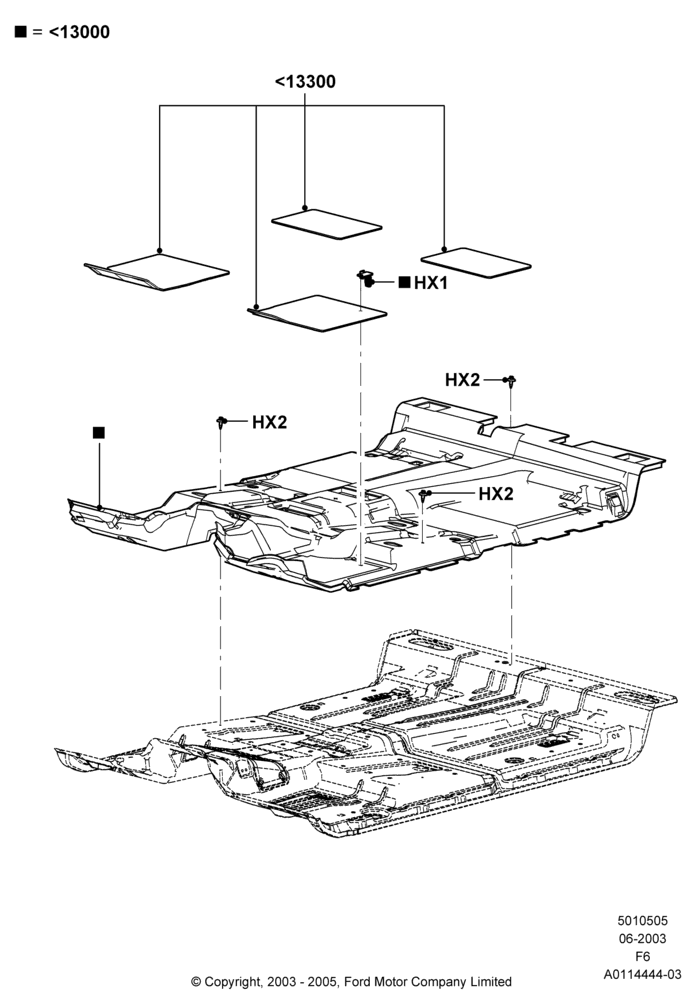 05C - Floor Trim, Crew Cab, Production Installed; 02/JUN/2003-18/AUG/2008