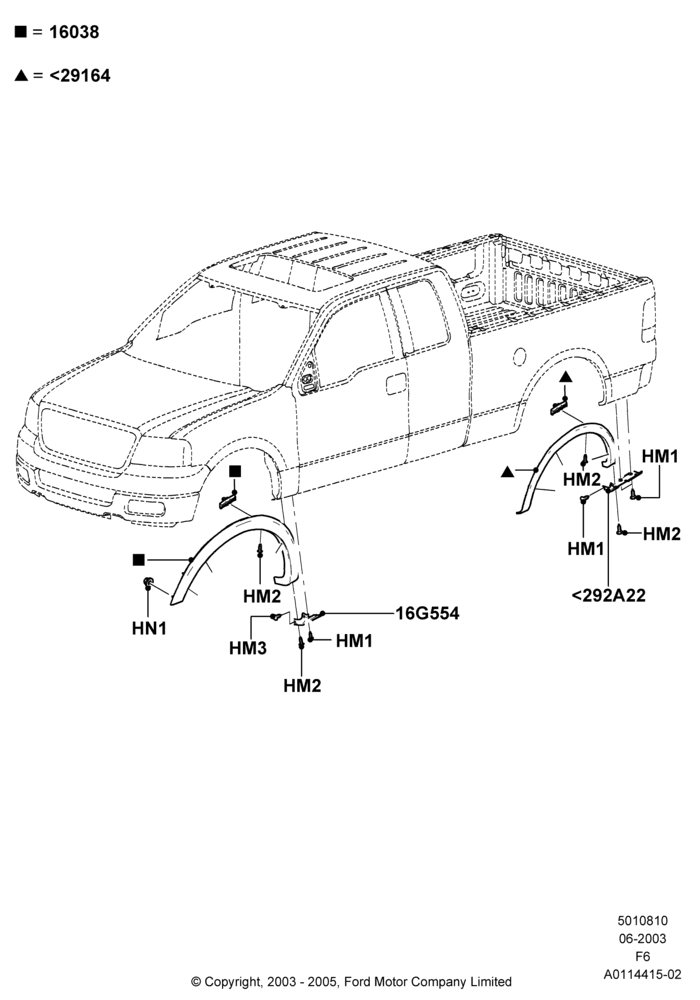 10B - Body Mouldings, Ford 150 Series, With Wheel Lip Moulding, Lower; 02/JUN/2003-18/AUG/2008