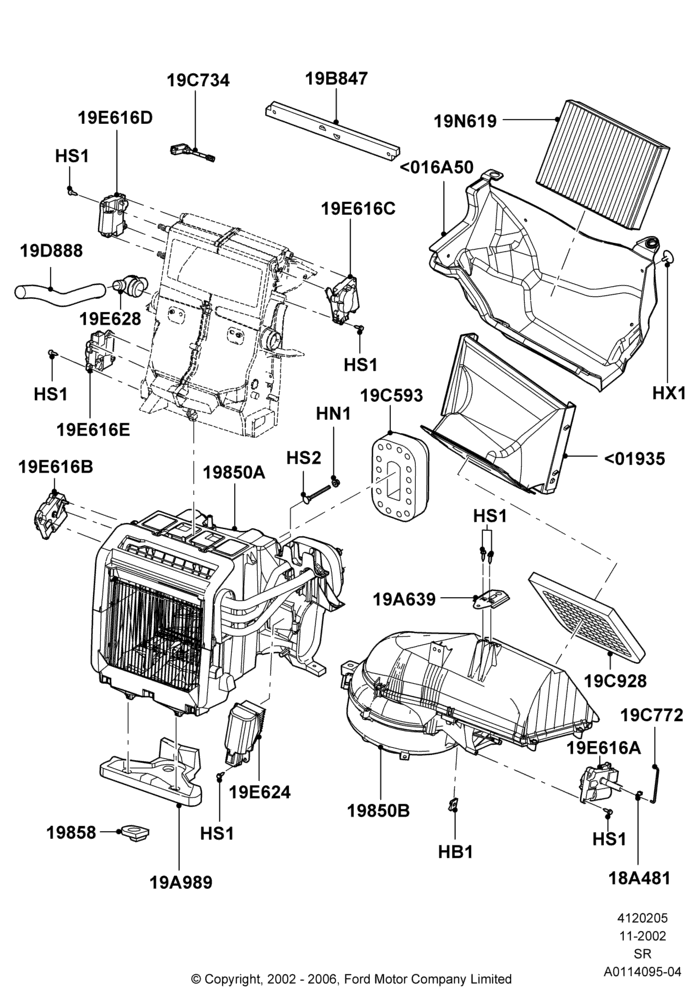 05B - Heater/Air Cond.External Components; 18/NOV/2002-01/JUL/2005